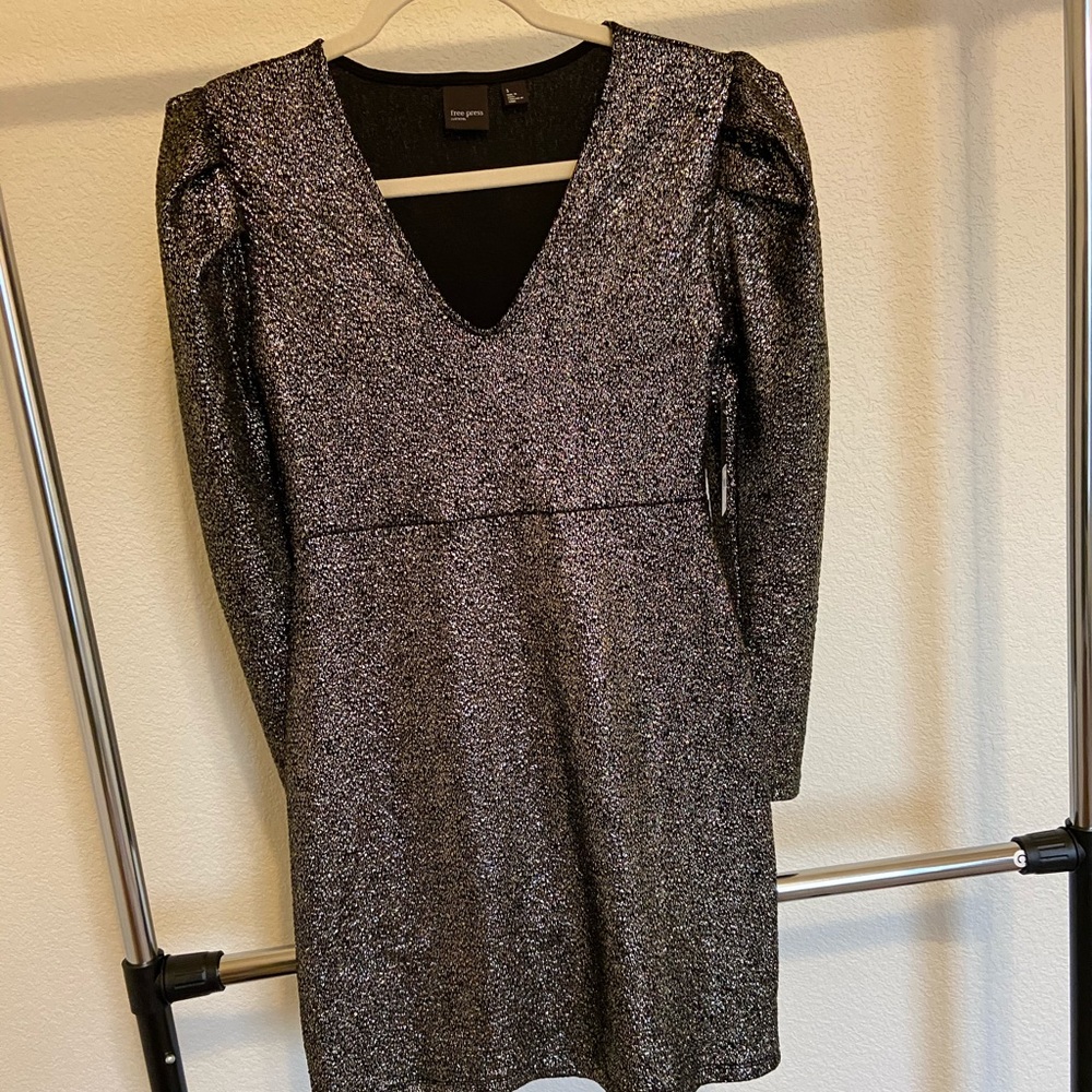 Free Press gold glitter dress